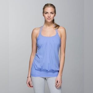 Lululemon Flow & Go Tank Top Lullaby Blue/Purple Unpadded Bra Size 4